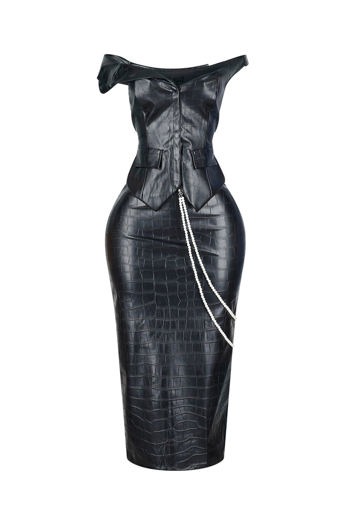 Croc Allure Off Shoulder Top &amp; Skirt SET