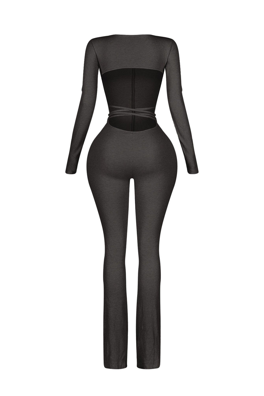 Boerne Ribbed Knit Long Sleeve Jumpsuit