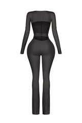 Boerne Ribbed Knit Long Sleeve Jumpsuit