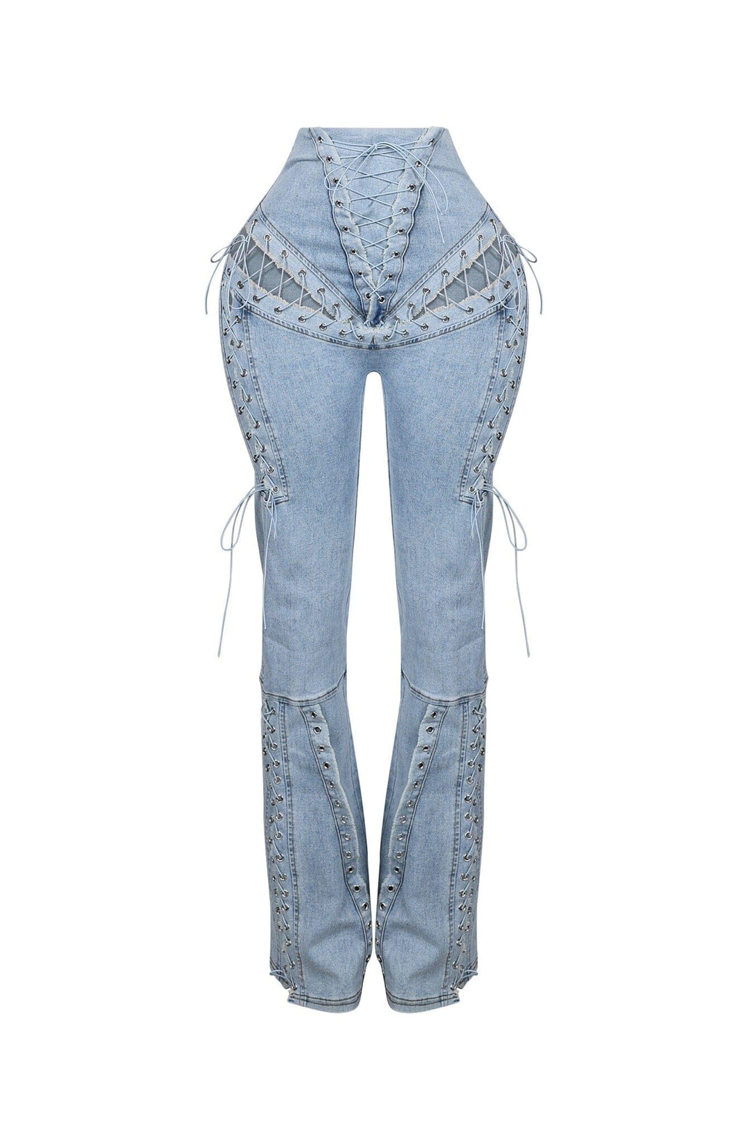 Marise High Waist Lace Up Jeans