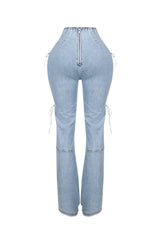 Marise High Waist Lace Up Jeans
