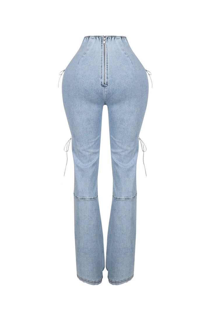 Marise High Waist Lace Up Jeans