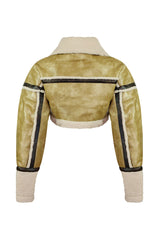 Jana Washed PU Mustang Crop Jacket