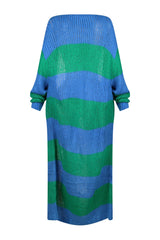 Vivid Dream Color Block Long Cardigan