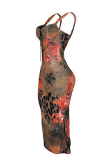 Here With Me Mesh Tank Midi Dress