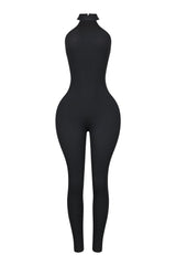 Sloane Ribbed Knit Mock Neck Jumpsuit