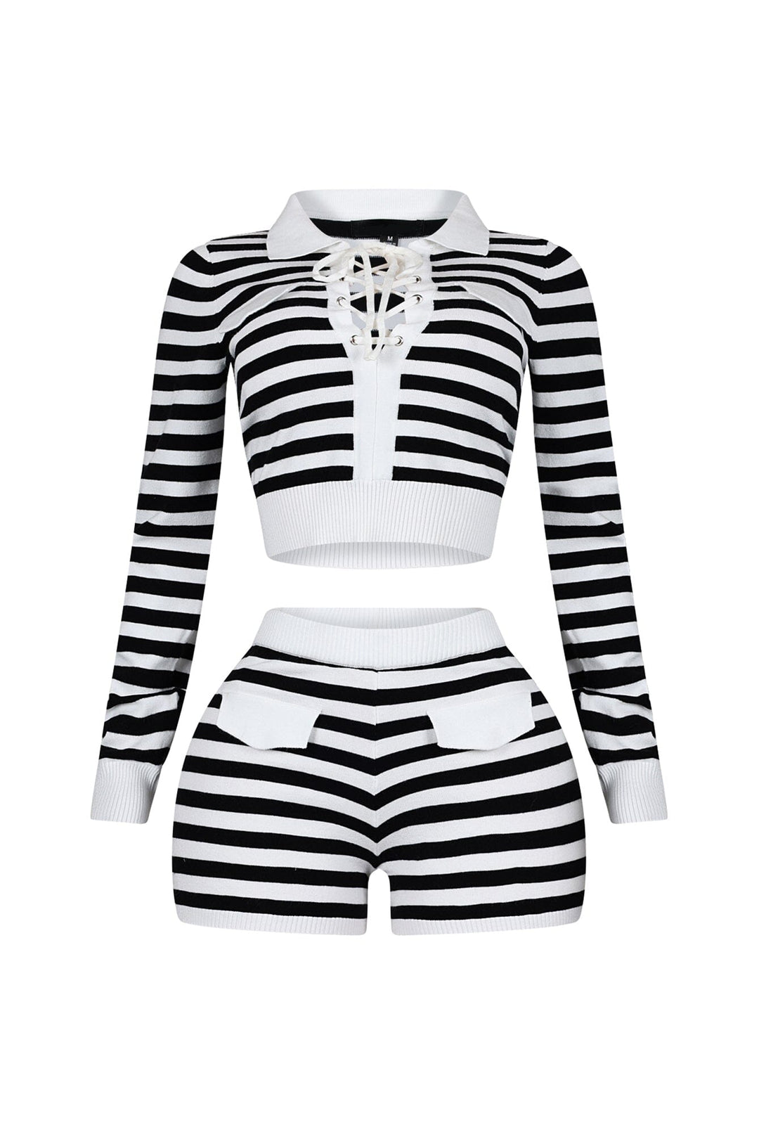 Kai Striped Sweater Top &amp; Shorts SET