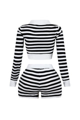 Kai Striped Sweater Top &amp; Shorts SET
