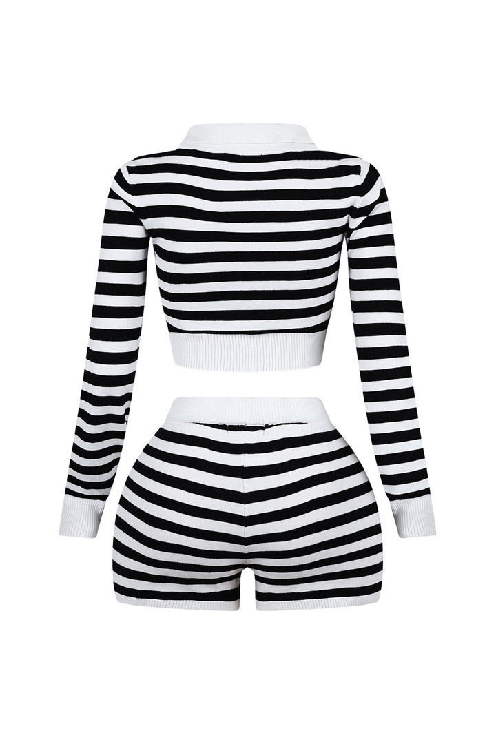 Kai Striped Sweater Top &amp; Shorts SET