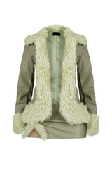 Melinda Faux Leather Jacket &amp; Skirt SET