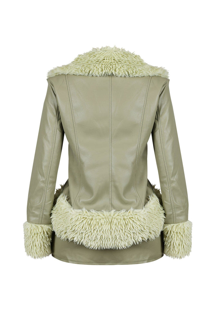 Melinda Faux Leather Jacket &amp; Skirt SET