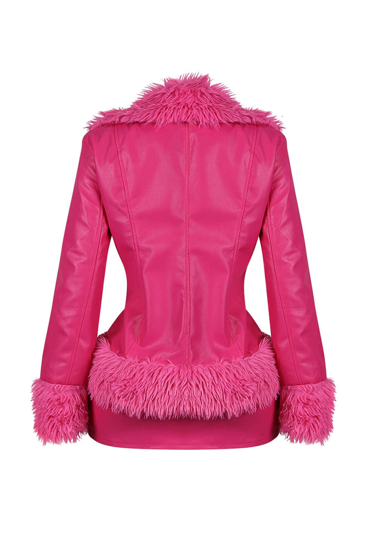 Melinda Faux Leather Jacket &amp; Skirt SET