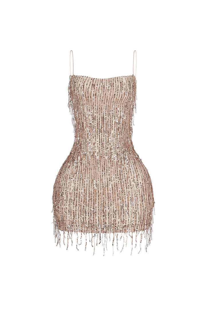 Attractive Sequin Fringe Mini Dress