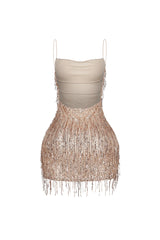 Attractive Sequin Fringe Mini Dress