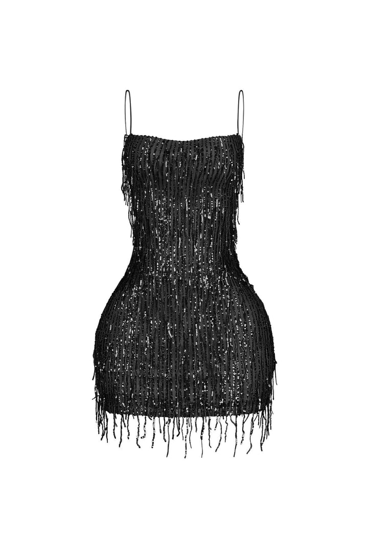 Attractive Sequin Fringe Mini Dress