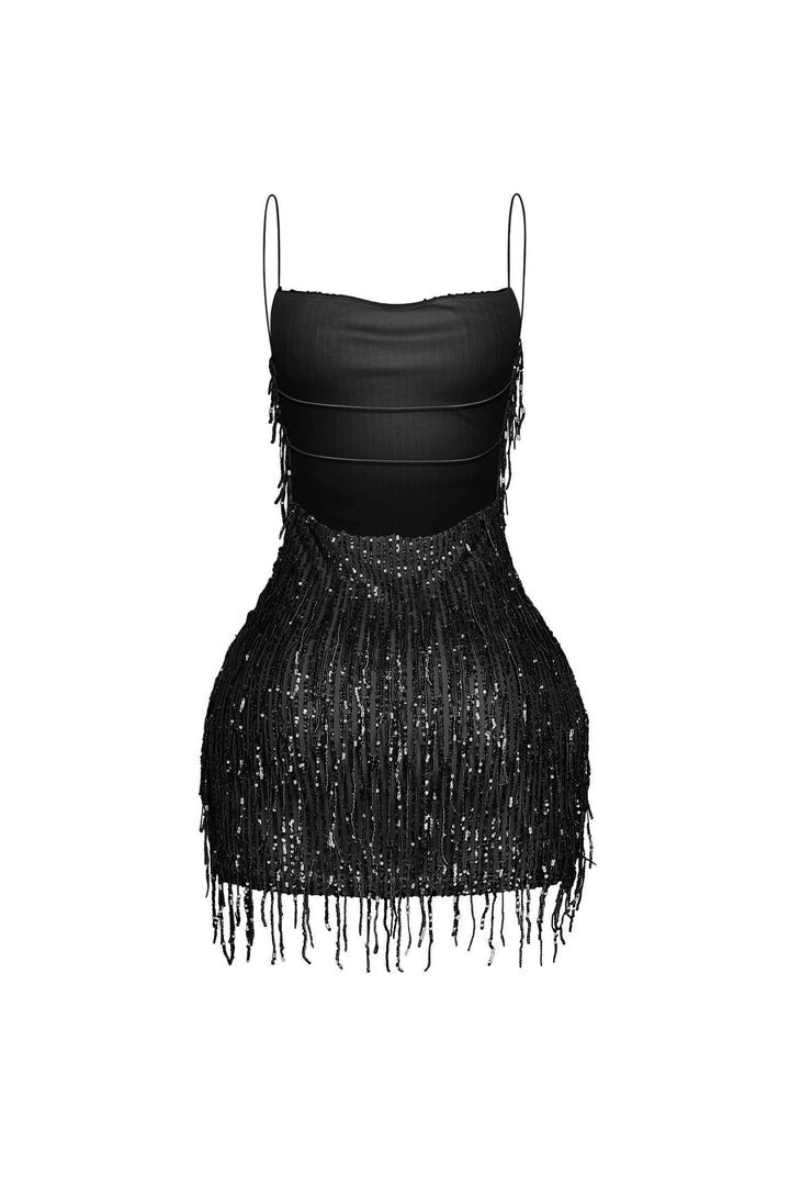 Attractive Sequin Fringe Mini Dress