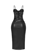 It’s Faux Leather Weather Midi Dress