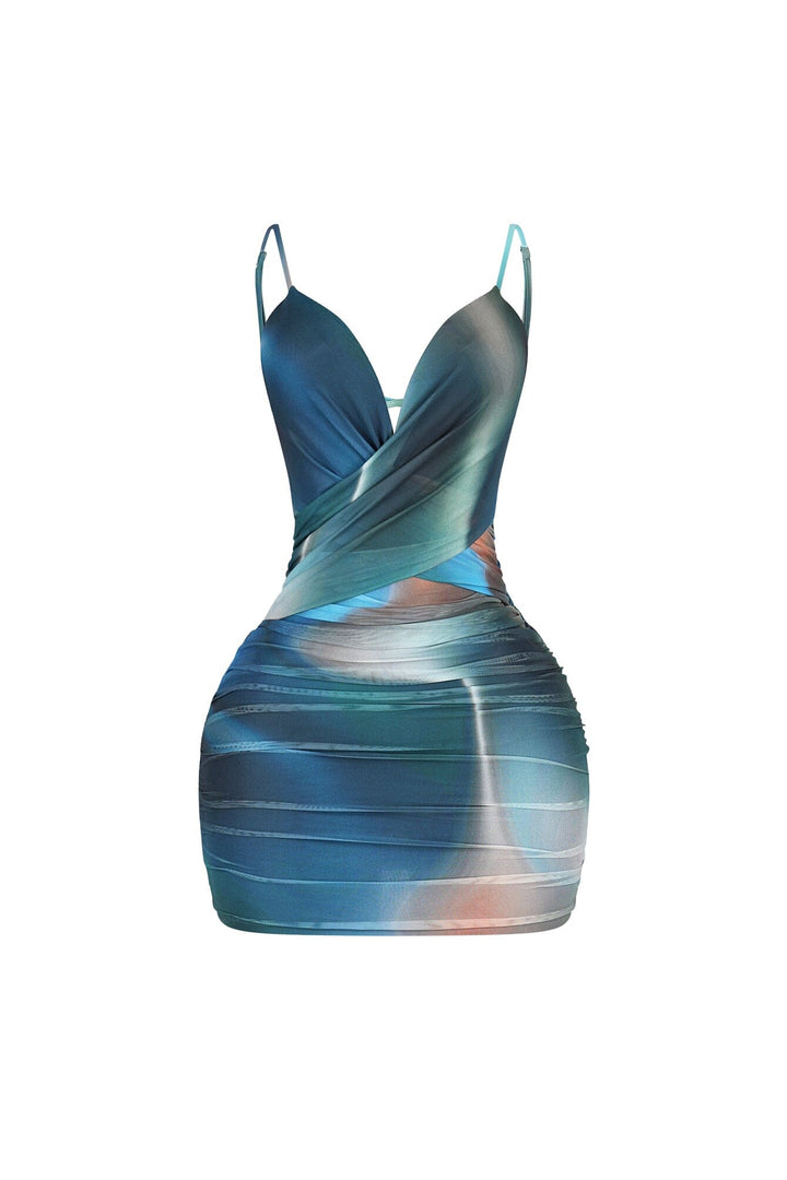 Saphira Mesh Print Mini Dress