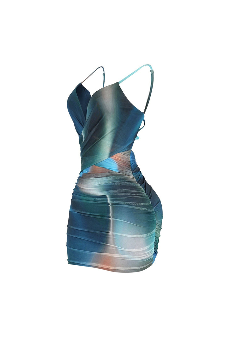 Saphira Mesh Print Mini Dress