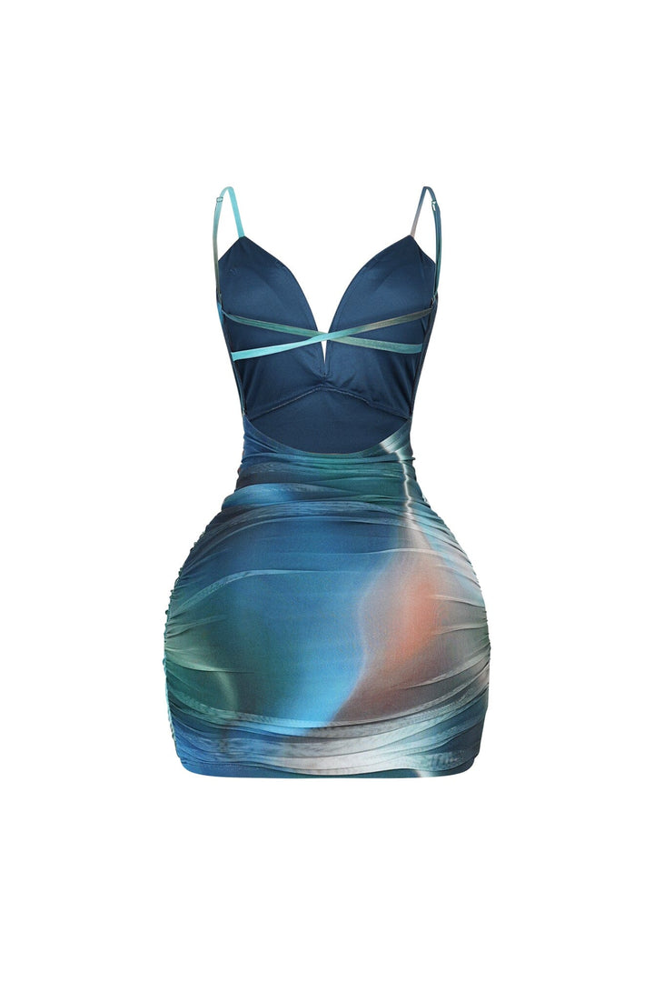 Saphira Mesh Print Mini Dress