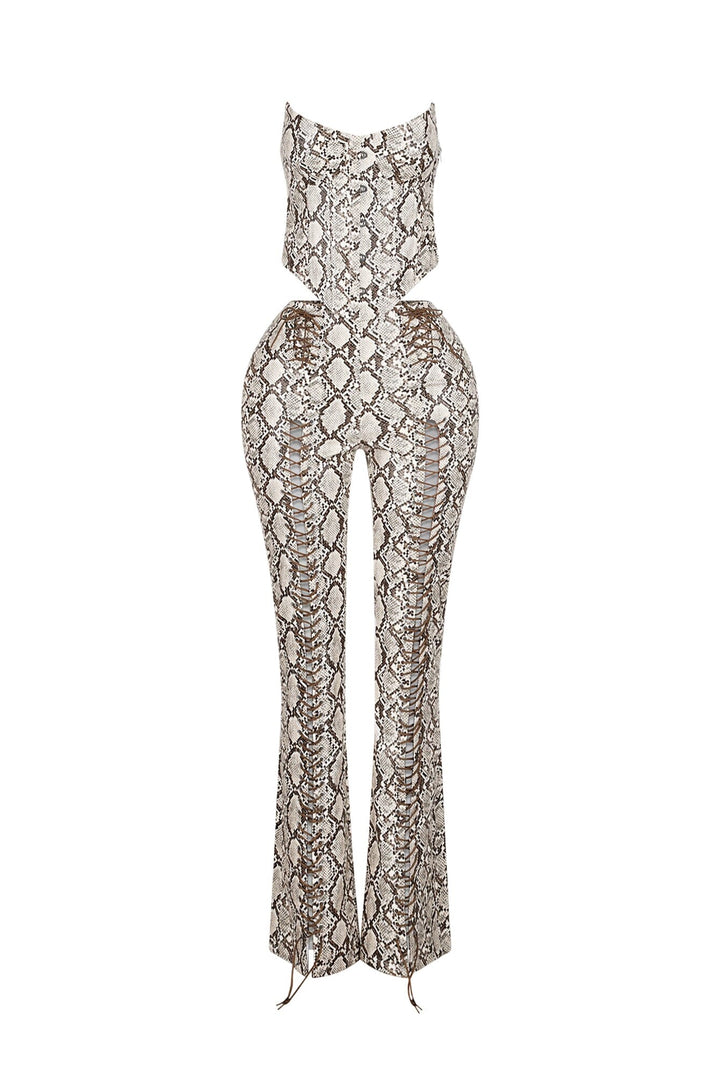 Santa Fe PU Corset Top &amp; Pants SET