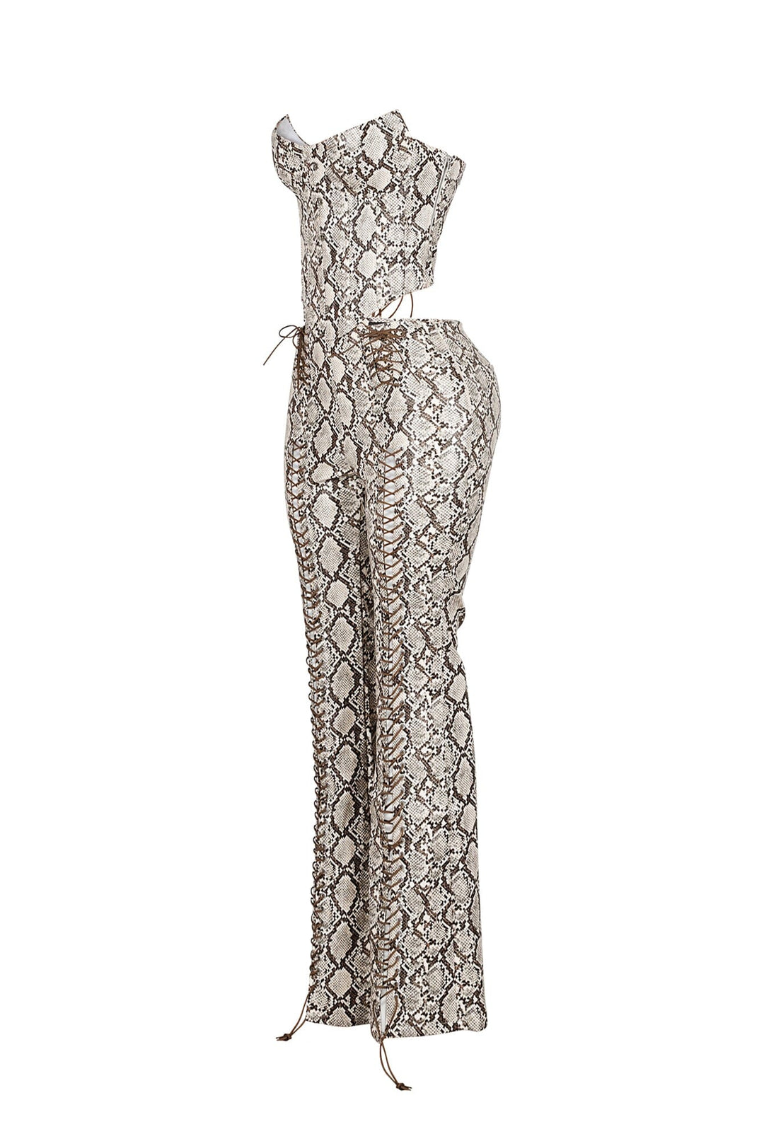 Santa Fe PU Corset Top &amp; Pants SET