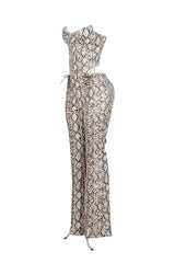 Santa Fe PU Corset Top &amp; Pants SET