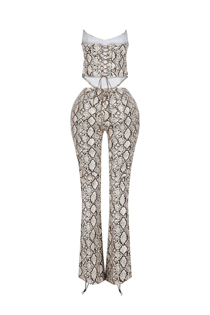 Santa Fe PU Corset Top &amp; Pants SET