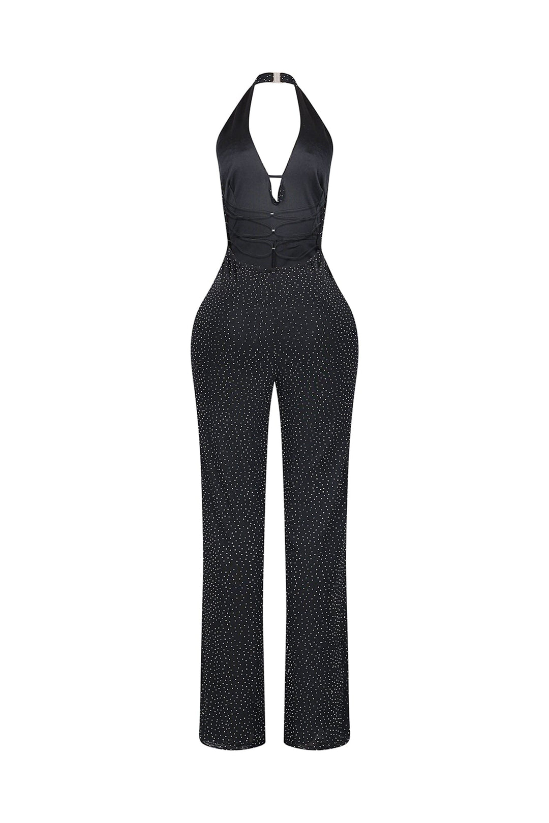 Novara Rhinestone Cowl Neck Jumpsuit