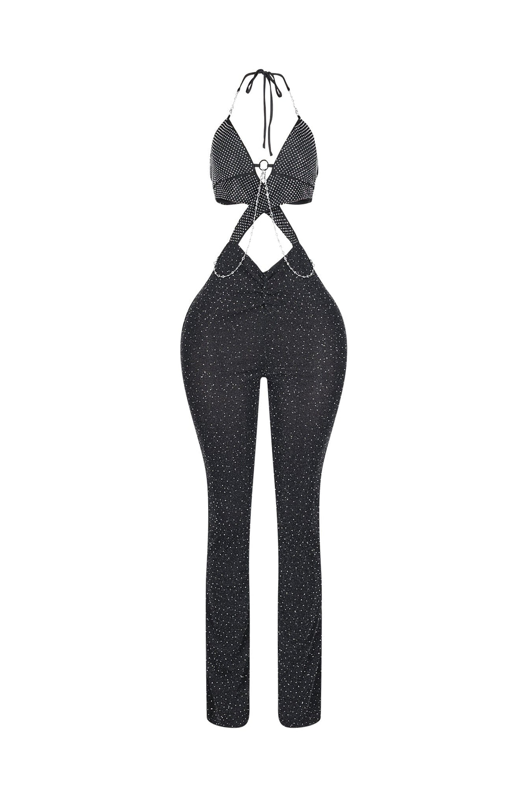 Stage Ready Rhinestone Halter Jumpsuit