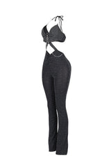 Stage Ready Rhinestone Halter Jumpsuit