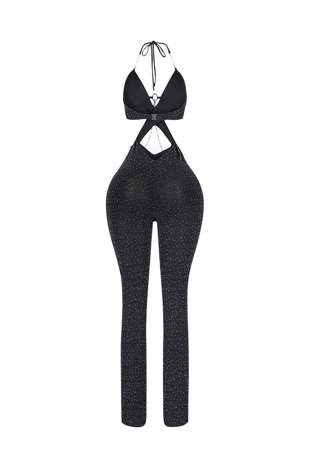 Stage Ready Rhinestone Halter Jumpsuit