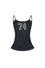 Vionna Rhinestone Graphic Tank Top