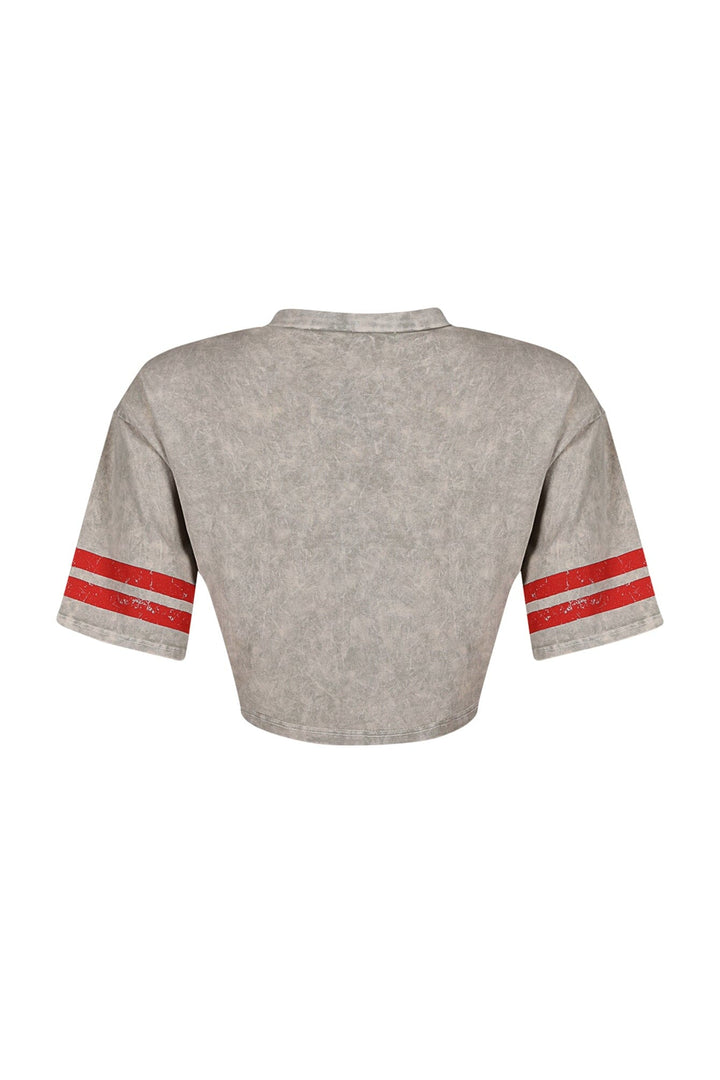 Nicky Mineral Wash Graphic Crop Top