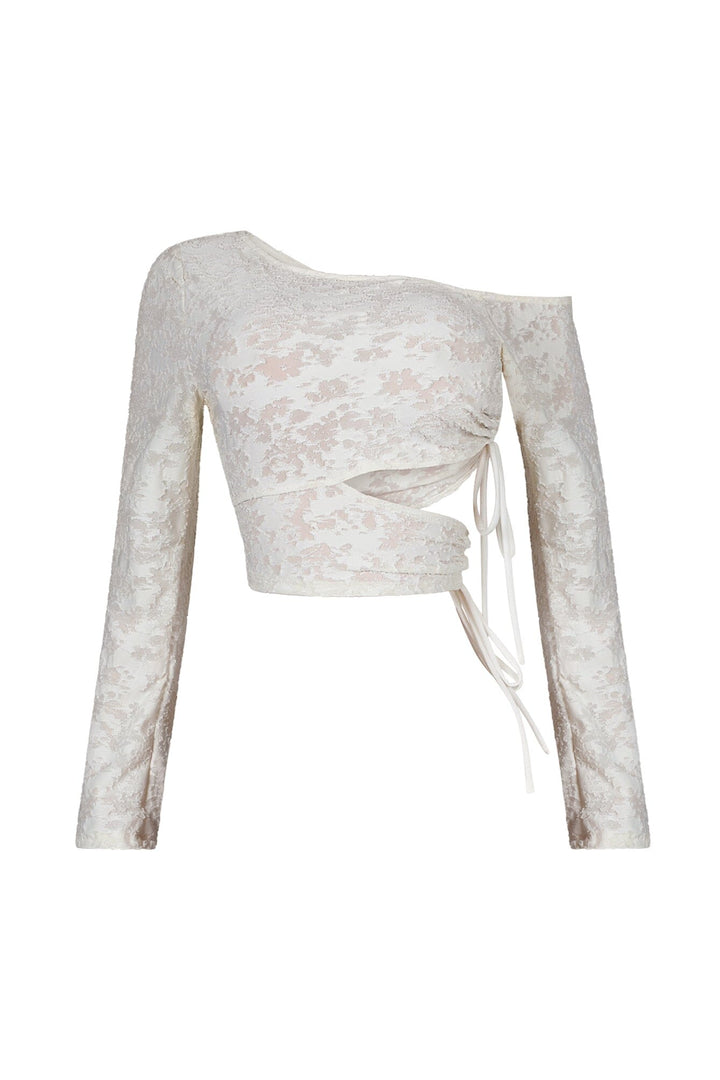 Chloe Burnout Mesh Cutout Top