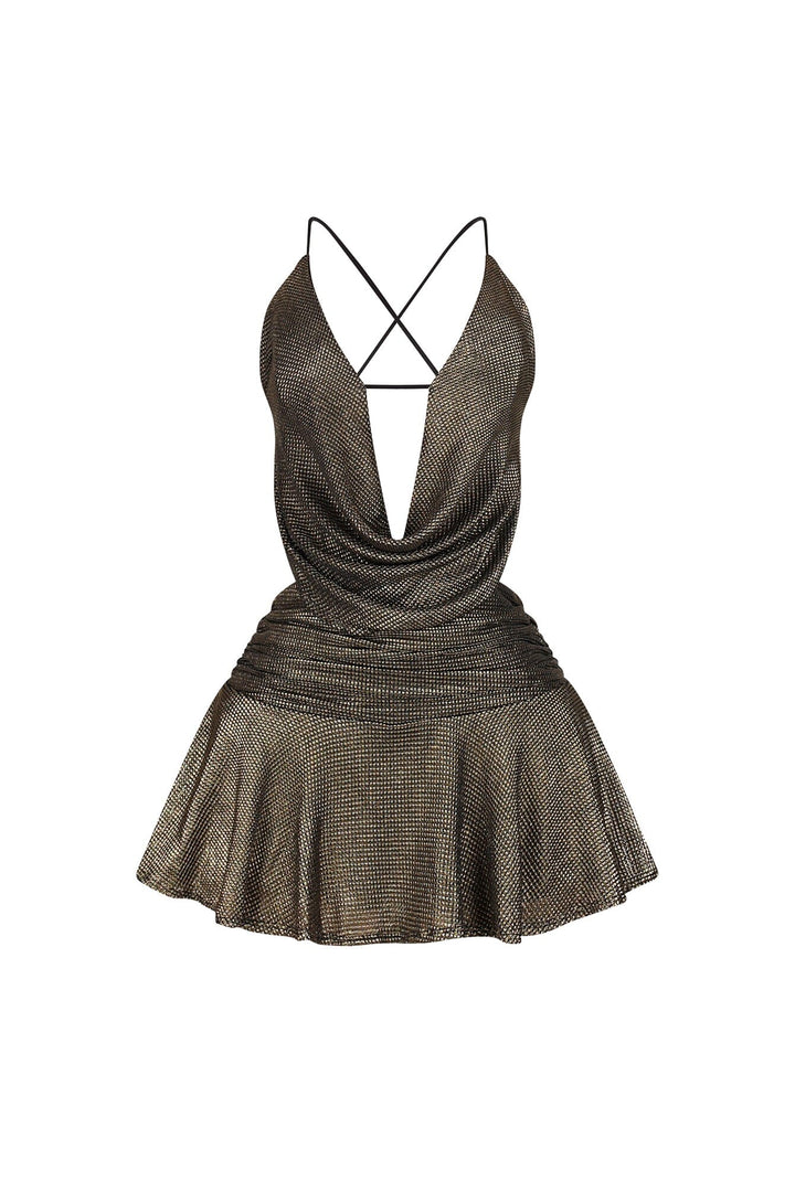 Buzzy Honey Flared Mini Dress