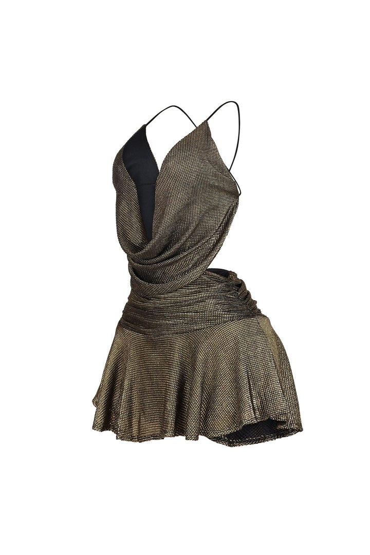 Buzzy Honey Flared Mini Dress