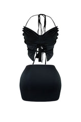 Delicate Butterfly Halter Top &amp; Skirt SET