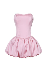 Bre Tube Satin Balloon Mini Dress