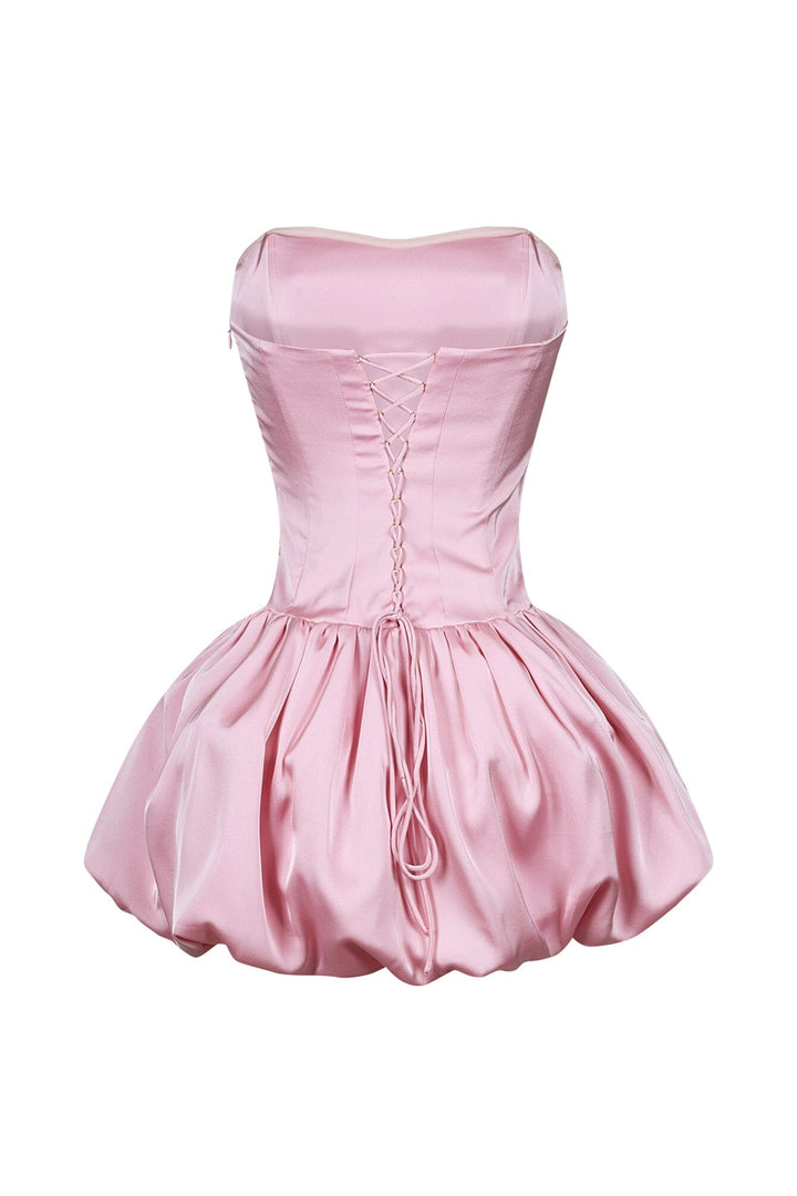 Bre Tube Satin Balloon Mini Dress