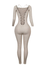 Play Hard Off Shoulder Knit Jumpsuit