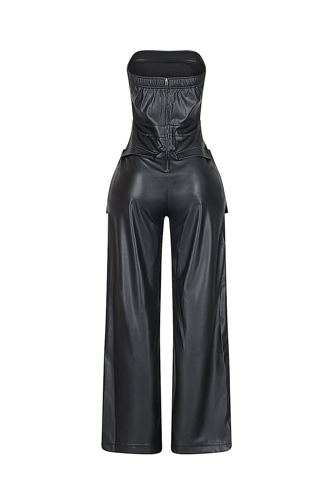 Jessamine PU Tube Cargo Jumpsuit