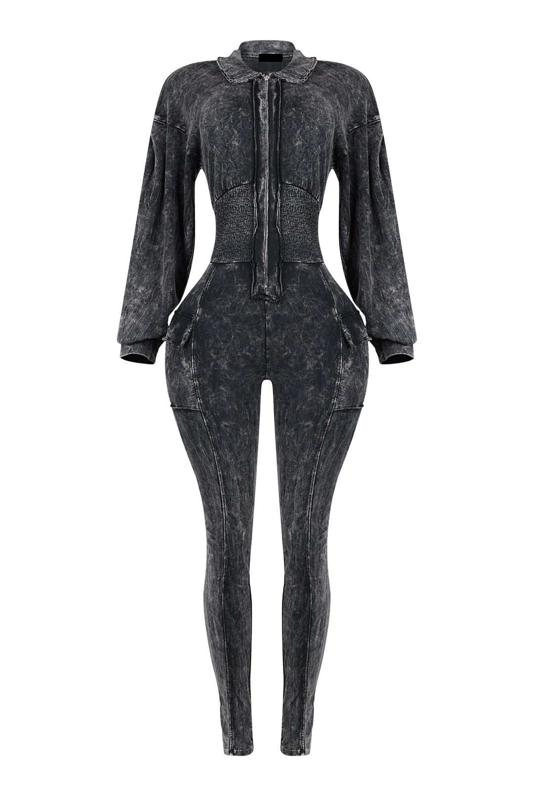 Olivia Mineral Washed Smocking Jumpsuit