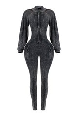 Olivia Mineral Washed Smocking Jumpsuit