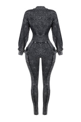 Olivia Mineral Washed Smocking Jumpsuit