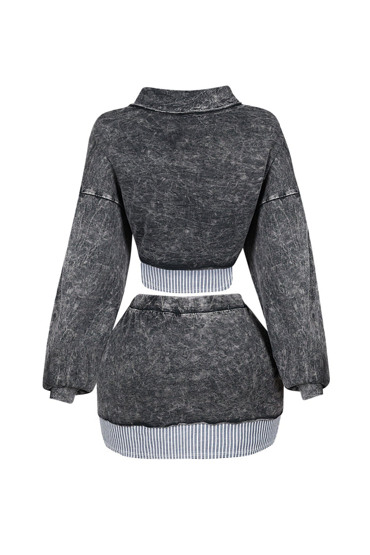 Jocelyn Pin Stripe Top &amp; Skirt SET