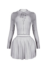 Ella Cable Knit Hoodie &amp; Skort SET