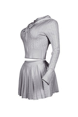 Ella Cable Knit Hoodie &amp; Skort SET