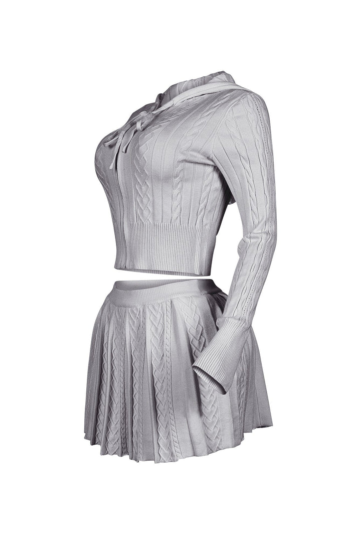 Ella Cable Knit Hoodie &amp; Skort SET