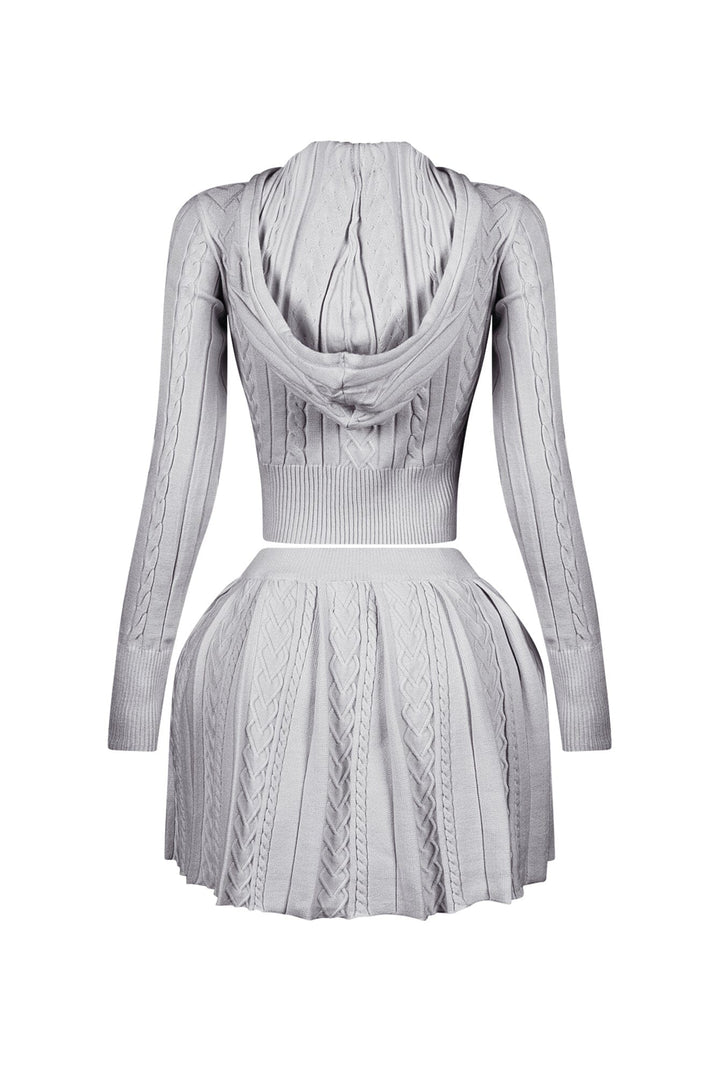 Ella Cable Knit Hoodie &amp; Skort SET